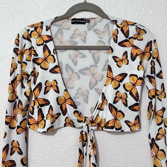 PrettyLittleThing butterfly crop top size 0 - Picture 16 of 16